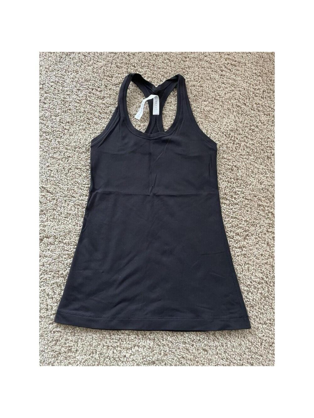 Lululemon Athletica Luon Tank Top Women's Size 4 Black Cool Racerback